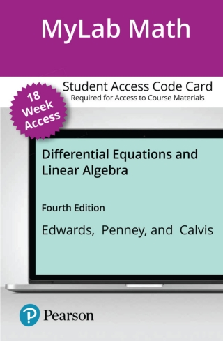Cover image: MyLab Math with Pearson eText Access Code for Differential Equations and Linear Algebra 4th edition 9780136743644