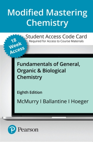 Cover image: Mastering Chemistry with Pearson eText Access Code (18 Weeks) for Fundamentals of General, Organic, and Biological Chemistry 8th edition 9780136781332
