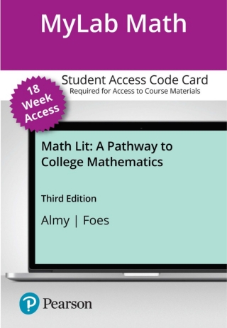 Cover image: MyLab Math with Pearson eText Access Code for Math Lit: A Pathway to College Mathematics 3rd edition 9780136806295