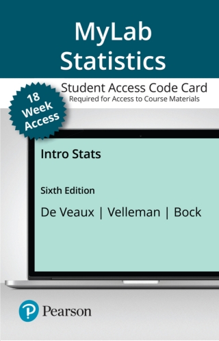 Cover image: MyLab Statistics with Pearson eText Access Code for Intro Stats 6th edition 9780136806899