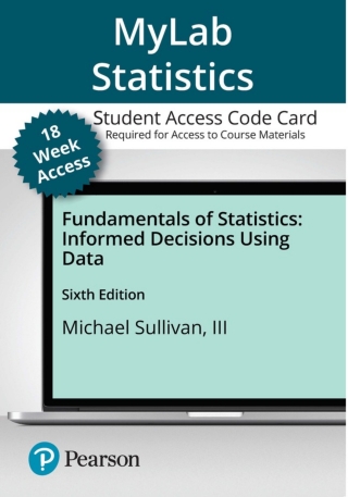 Cover image: MyLab Statistics with Pearson eText Access Code for Fundamentals of Statistics 6th edition 9780136808121