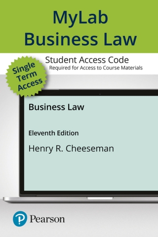 Cover image: MyLab Business Law with Pearson eText Access Code for Business Law 11th edition 9780136827993