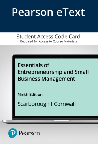 Cover image: Essentials of Entrepreneurship and Small Business Management 9th edition 9780136846765