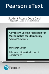 Cover image: A Problem Solving Approach to Mathematics for Elementary School Teachers 13th edition 9780136846994