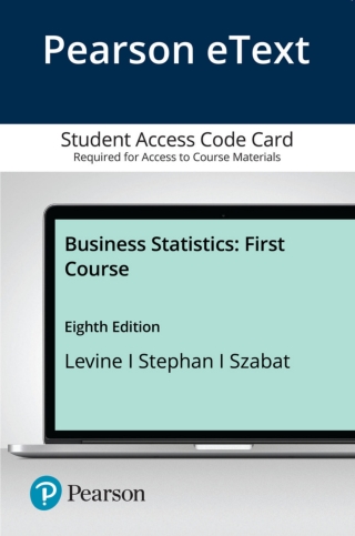 Cover image: Business Statistics: A First Course 8th edition 9780136847557
