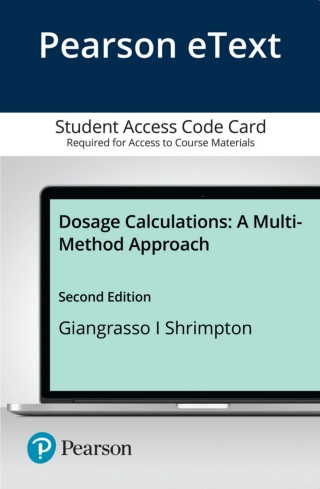 Cover image: Dosage Calculations: A Multi-Method Approach 2nd edition 9780136848226