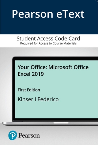 Cover image: Your Office: Microsoft Office 365, Excel 2019 Comprehensive 1st edition 9780136851370