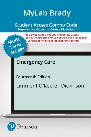 Cover image: MyLab BRADY with Pearson eText + 3 hole punch Loose Leaf Combo Access Code for Emergency Care 14th edition 9780136857860