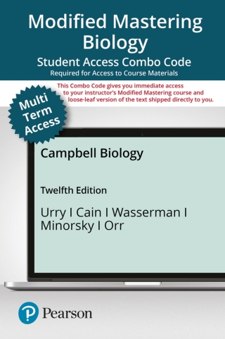 Cover image: Mastering Biology with Pearson eText (up to 24 months) + Print Combo Access Code for Campbell Biology 12th edition 9780136858263