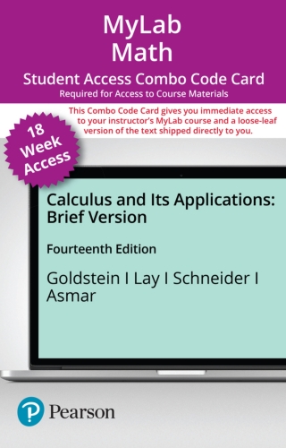 Cover image: MyLab Math with Pearson eText (up to 18-weeks) + Print Combo Access Code for Calculus & Its Applications, Brief Version 14th edition 9780136858416