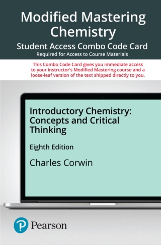 Cover image: Mastering Chemistry with Pearson eText + Print Combo Access Code for Introductory Chemistry: Concepts and Critical Thinking 8th edition 9780136858546