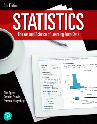 Cover image: Statistics: The Art and Science of Learning from Data (Pearson+) 5th edition 9780136468769