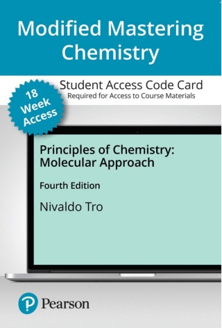 Cover image: Mastering Chemistry with Pearson eText Access Code (18 Weeks) for Principles of Chemistry: A Molecular Approach 4th edition 9780136909095