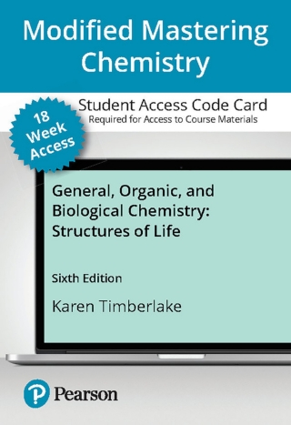 Cover image: Mastering Chemistry with Pearson eText Access Code (18 Weeks) for General, Organic, and Biological Chemistry: Structures of Life 6th edition 9780136909118