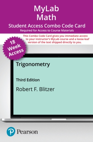 Cover image: MyLab Math with Pearson eText (up to 18-weeks) + Print Combo Access Code for Trigonometry 3rd edition 9780137316632