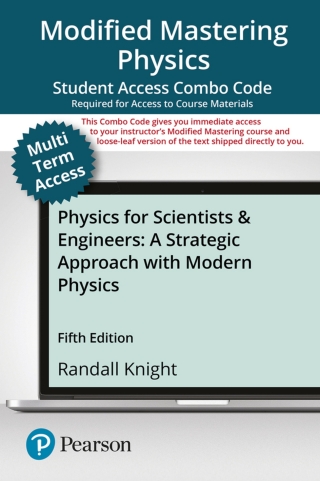 Cover image: Mastering Physics with Pearson eText (up to 24 months) + Print Combo Access Code for Physics for Scientists and Engineers: A Strategic Approach with Modern Physics 5th edition 9780137319527