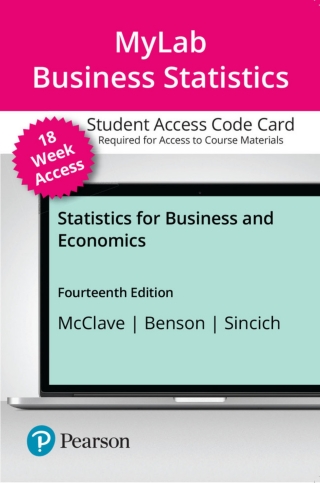 Cover image: MyLab Statistics with Pearson eText Access Code for Statistics for Business and Economics 14th edition 9780137342105