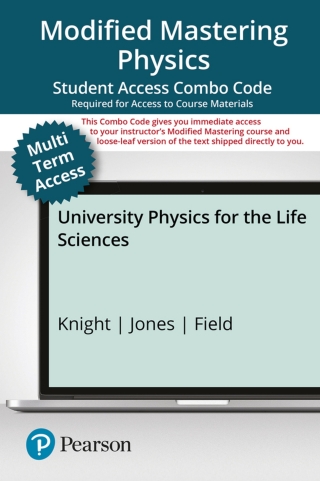 Cover image: Mastering Physics with Pearson eText (up to 24 months) + Print Combo Access Code for University Physics for the Life Sciences 1st edition 9780137394630