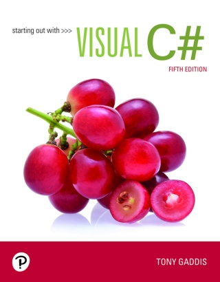 Cover image: Starting out with Visual C# (Pearson+) 5th edition 9780135183519