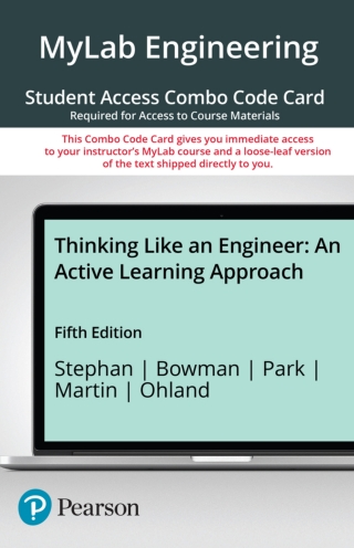 Cover image: MyLab Engineering with Pearson eText + Print Combo Access Code for Thinking Like an Engineer: An Active Learning Approach 5th edition