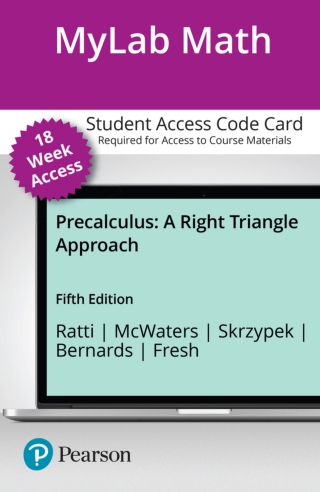 Cover image: MyLab Math with Pearson eText Access Code for Precalculus: A Right Triangle Approach 5th edition 9780137519217