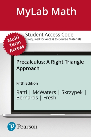 Cover image: MyLab Math with Pearson eText Access Code for Precalculus: A Right Triangle Approach 5th edition 9780137519255