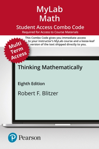 Cover image: MyLab Math with Pearson eText + Print Combo Access Code for Thinking Mathematically 8th edition 9780137551279