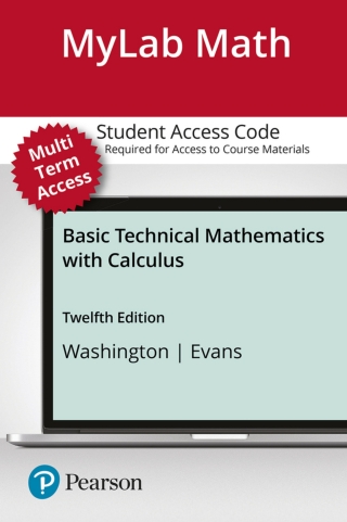 Cover image: MyLab Math with Pearson eText Access Code for Basic Technical Mathematics with Calculus 12th edition 9780137582945
