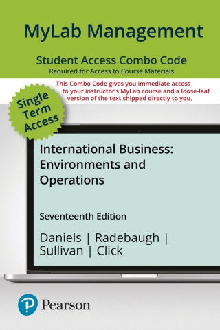 Cover image: MyLab Management with Pearson eText + Print Combo Access Code for International Business 17th edition 9780137597314
