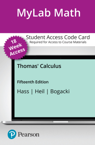 Cover image: MyLab Math with Pearson eText Access Code for Thomas' Calculus 15th edition 9780137615780