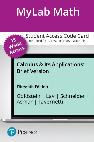 Cover image: MyLab Math with Pearson eText Access Code for Calculus & Its Applications, Brief Version 15th edition 9780137638826