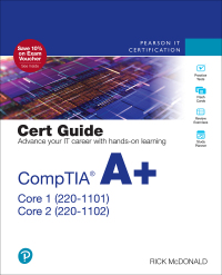 Imagen de portada: CompTIA A+ Core 1 (220-1101) and Core 2 (220-1102) Pearson uCertify Course Access Code Card 1st edition 9780137675944