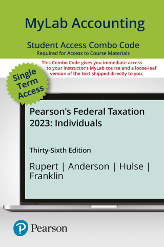 Cover image: MyLab Accounting with Pearson eText + Print Combo Access Code for Pearson's Federal Taxation 2023 Individuals 36th edition 9780137700165