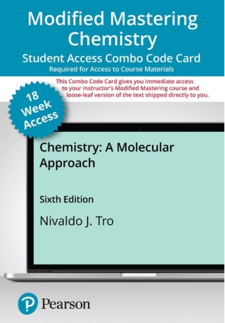 Cover image: Mastering Chemistry with Pearson eText + Print Combo Access Code (18 Weeks) for Chemistry: A Molecular Approach 6th edition 9780137832040