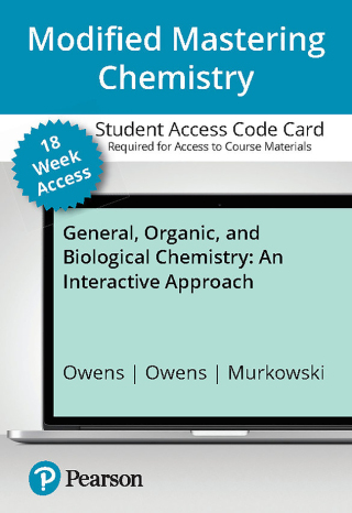 Cover image: Mastering Chemistry with Pearson eText Access Code (18 Weeks) for General, Organic, and Biological Chemistry 1st edition 9780137837335