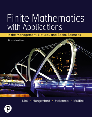 Cover image: Finite Mathematics with Applications In the Management, Natural, and Social Sciences 13th edition 9780137913558