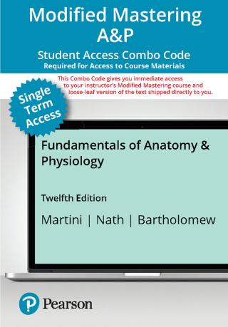 Cover image: Mastering A&P with Pearson eText (up to 18-weeks) + Print Combo Access Code for Fundamentals of Anatomy and Physiology 12th edition 9780138079680