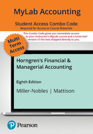 Cover image: Horngren's Financial & Managerial Accounting -- MyLab Accounting with Pearson eText + Print Combo Access Code 8th edition 9780138079956