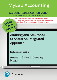 Cover image: Auditing and Assurance Services -- MyLab Accounting with Pearson eText + Print Combo Access Code 18th edition 9780138103071