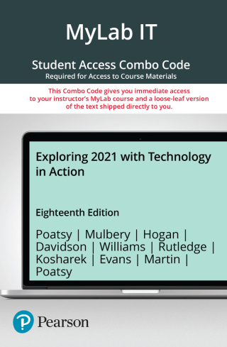 Cover image: Exploring 2021 with Technology in Action -- MyLab IT with Pearson eText + Print Combo Access Code 18th edition 9780138103910