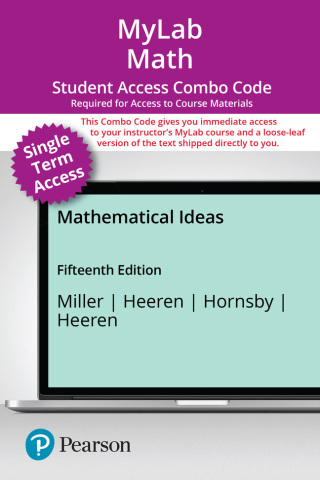 Cover image: MyLab Math with Pearson eText (up to 18-weeks) + Print Combo Access Code for Mathematical Ideas 15th edition 9780138109752