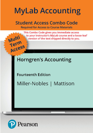 Cover image: Horngren's Accounting -- MyLab Math with Pearson eText + Print Combo Access Code 14th edition 9780138110376