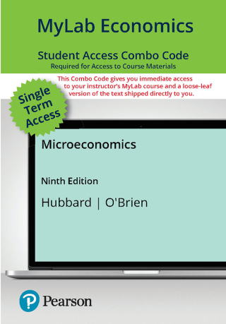 Cover image: Microeconomics -- MyLab Economics with Pearson eText + Print Combo Access Code 9th edition 9780138206543