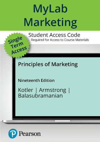 Cover image: Principles of Marketing -- MyLab Marketing with Pearson eText Access Code 19th edition 9780138209209