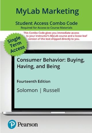 Cover image: Consumer Behavior: Buying, Having, Being -- MyLab Marketing with Pearson eText + Print Combo Access Code 14th edition 9780138209537