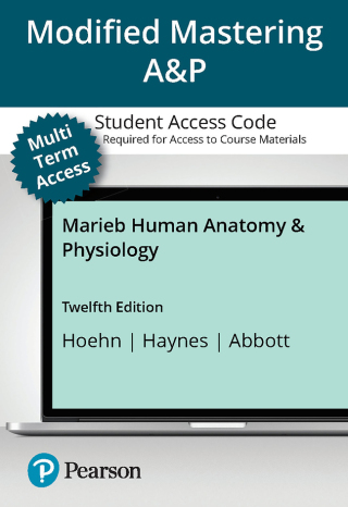 Cover image: Mastering A&P with Pearson eText (up to 24 months) Access Code for Marieb Human Anatomy & Physiology 12th edition 9780138244361