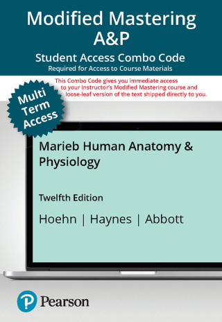 Cover image: Mastering A&P with Pearson eText (up to 24 months) + Print Combo Access Code for Marieb Human Anatomy & Physiology 12th edition 9780138244378