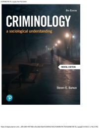 Cover image: Criminology:  A Sociological Understanding -- Revel Access Code 8th edition 9780138265311