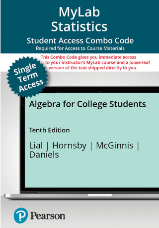 Cover image: MyLab Math with Pearson eText (up to 18-weeks) + Print Combo Access Code for Algebra for College Students 10th edition 9780138272074