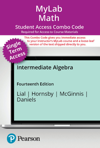 Cover image: MyLab Math with Pearson eText (up to 18-weeks) + Print Combo Access Code for Intermediate Algebra 14th edition 9780138276096